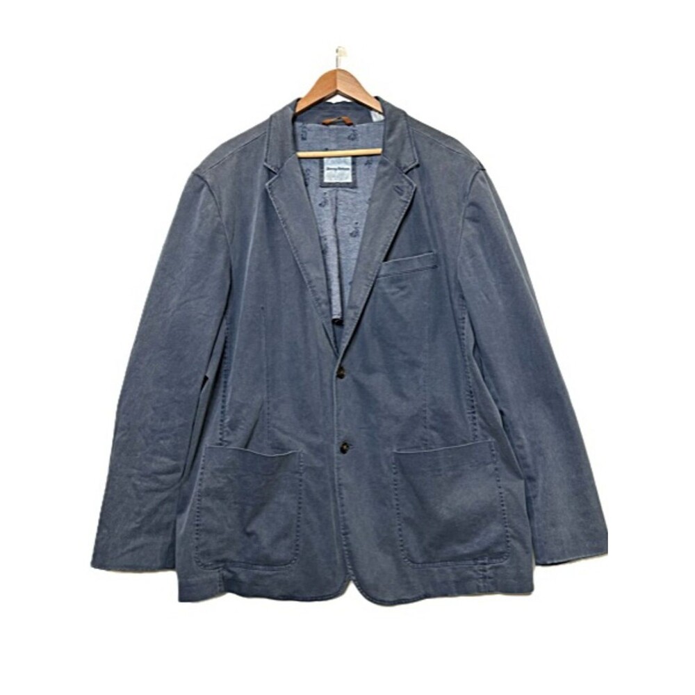 Tommy Bahama Boracay Blazer Mens Size XL Washed Blue Lyocell Cotton Sport Coat